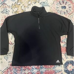 Adidas COLD.RDY Women's Black 1/4 Zip Jacket M Elastic Cuffs Mesh Panels